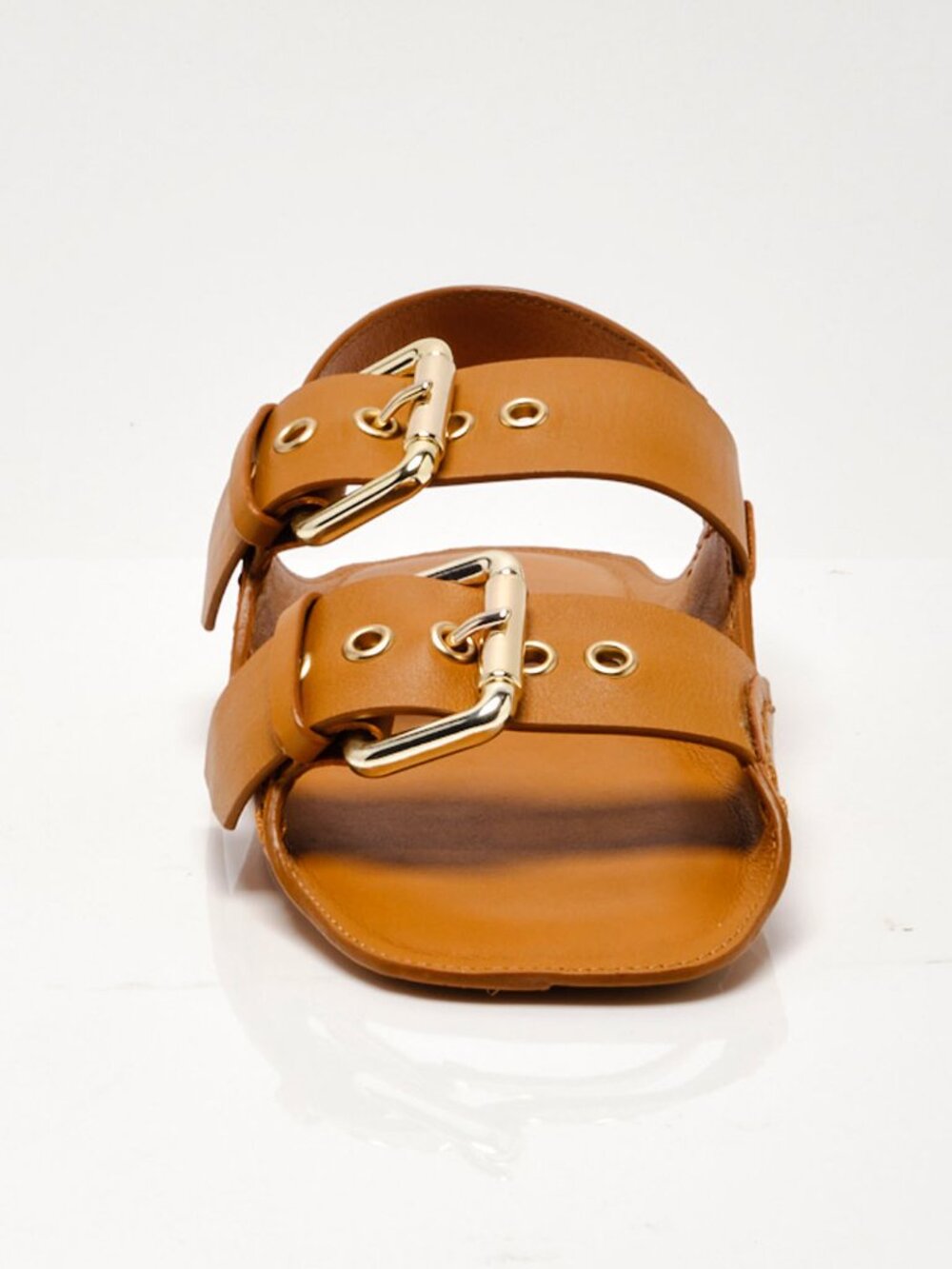 🆕 FREE PEOPLE Blossom Buckle Sandals / Luggage Leather - Picture 11 of 14